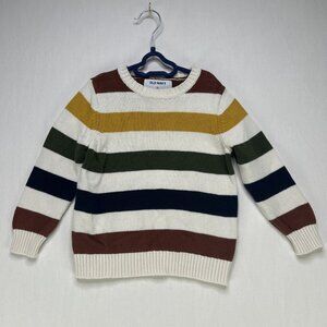 Old Navy Knit Sweater Toddler Size 3t Striped 100% Cotton